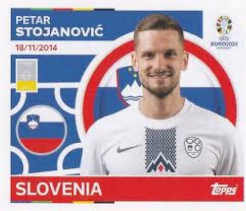 Topps - UEFA Germany Euro 2024 Αυτοκόλλητο - SVN 8.
Petar Stojanović (Slovenia)