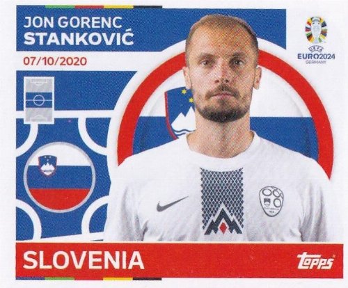 Topps - UEFA Germany Euro 2024 Αυτοκόλλητο - SVN 16.
Jon Gorenc Stanković (Slovenia)