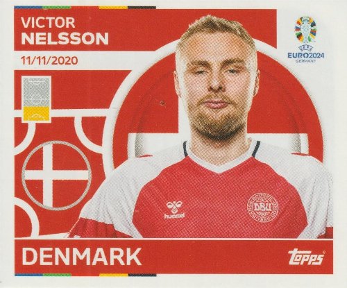 Topps - UEFA Germany Euro 2024 Αυτοκόλλητο - DEN 6.
Victor Nelsson (Denmark)