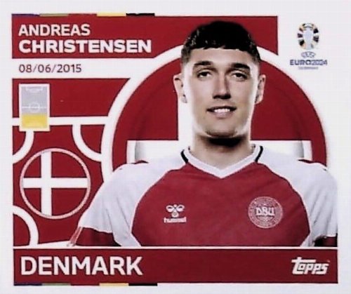 Topps - UEFA Germany Euro 2024 Αυτοκόλλητο - DEN 5.
Andreas Christensen (Denmark)