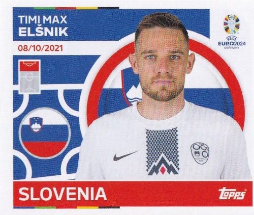 Topps - UEFA Germany Euro 2024 Αυτοκόλλητο - SVN 21.
Timi Max Elsnik (Slovenia)