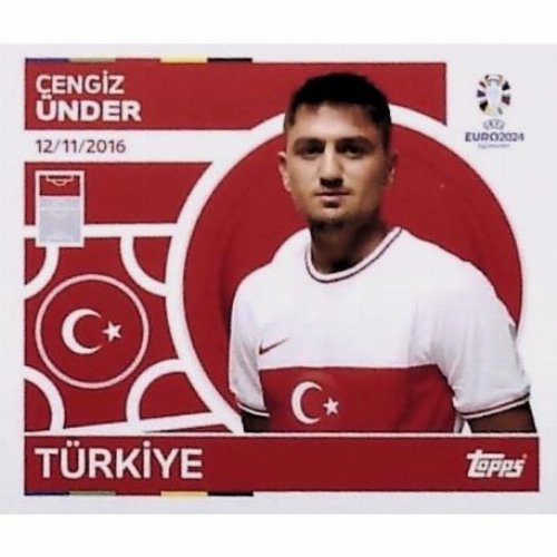 Topps - UEFA Germany Euro 2024 Αυτοκόλλητο - TUR 21.
Cengiz Ünder (Turkey)