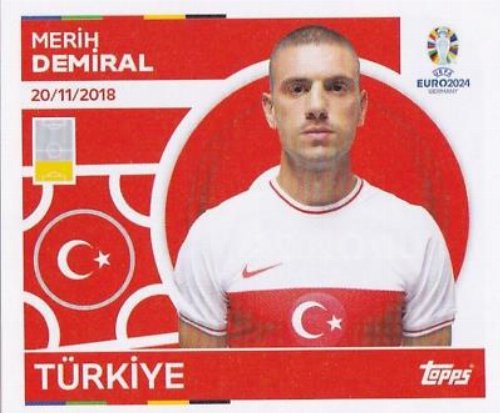 Topps - UEFA Germany Euro 2024 Sticker - TUR 12.
Merih Demiral (Turkey)