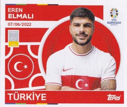 Topps - UEFA Germany Euro 2024 Αυτοκόλλητο - TUR 7.
Eren Elmalı (Turkey)