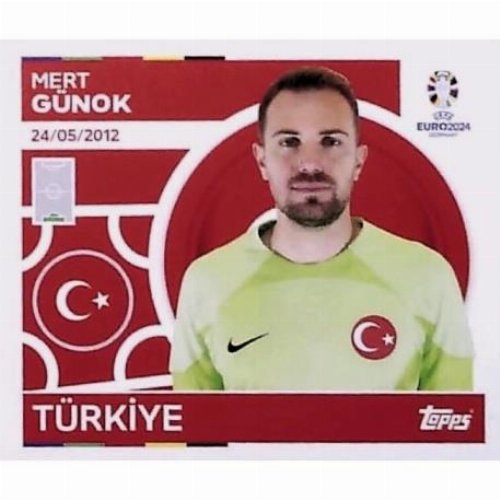 Topps - UEFA Germany Euro 2024 Sticker - TUR 4.
Mert Günok (Turkey)