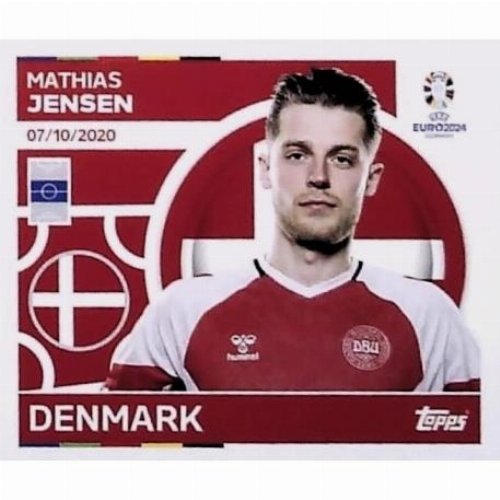 Topps - UEFA Germany Euro 2024 Sticker - DEN 10.
Mathias Jensen (Denmark)