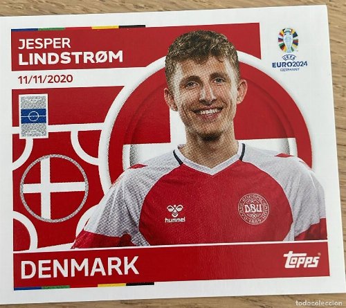 Topps - UEFA Germany Euro 2024 Sticker - DEN 14.
Jesper Lindstrøm (Denmark)