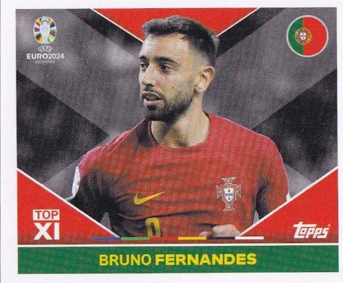 Topps - UEFA Germany Euro 2024 Sticker - POR TOP
1 . Bruno Fernandes (Portugal) - Top XI