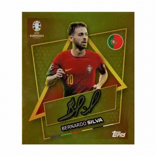 Topps - UEFA Germany Euro 2024 Sticker - POR SP.
Bernardo Silva (Portugal) - Gold Foil (Signed)