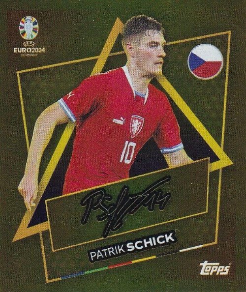 Topps - UEFA Germany Euro 2024 Sticker - CZE SP.
Patrik Schick (Czechia) - Star Player - Gold Foil
(Signed)