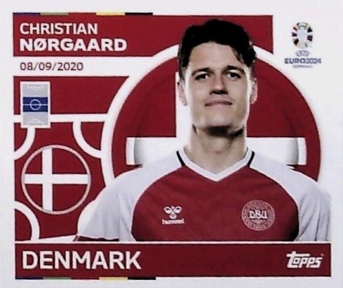 Topps - UEFA Germany Euro 2024 Αυτοκόλλητο - DEN 11.
Christian Nørgaard (Denmark)