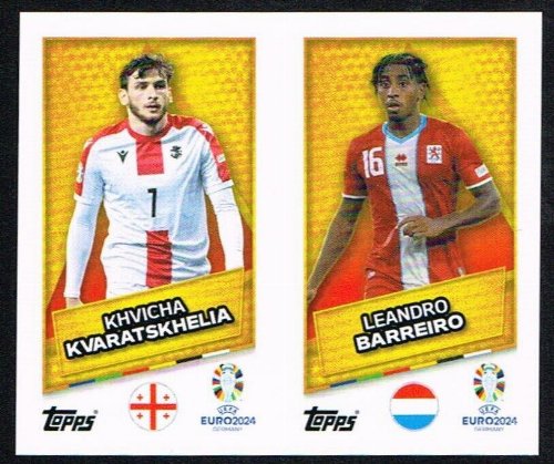 Topps - UEFA Germany Euro 2024 Αυτοκόλλητο - GEO SP.
(Georgia) + LUX SP. (Luxembourg)