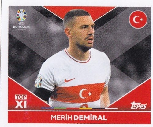 Topps - UEFA Germany Euro 2024 Sticker - TUR TOP
1. Merih Demiral (Turkey) - Top XI