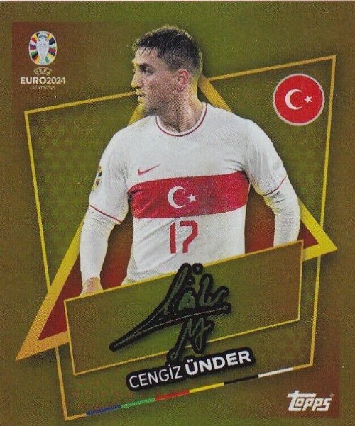 Topps - UEFA Germany Euro 2024 Sticker - TUR SP.
Cengiz Ünder (Turkey) - Gold Foill (Signed)