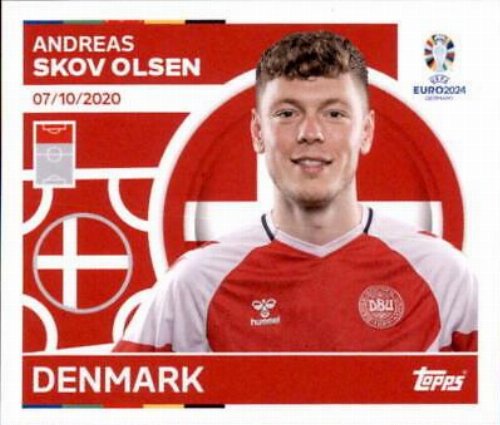 Topps - UEFA Germany Euro 2024 Αυτοκόλλητο - DEN 19.
Andreas Skov Olsen (Denmark)