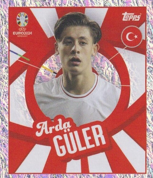 Topps - UEFA Germany Euro 2024 Αυτοκόλλητο - TUR PTW.
Arda Güler (Turkey) - Holo Foil