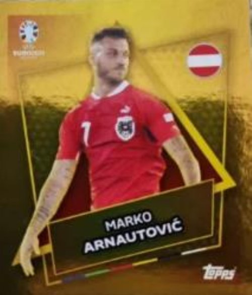 Topps - UEFA Germany Euro 2024 Αυτοκόλλητο - AUT SP.
Marko Arnautović (Austria) - Gold Foil