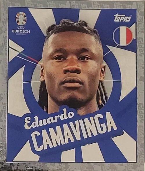 Topps - UEFA Germany Euro 2024 Sticker - FRA
PTW. Eduardo Camavinga (France) - Holo Foil