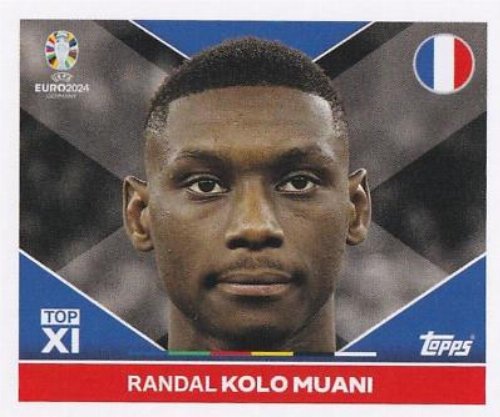 Topps - UEFA Germany Euro 2024 Sticker - FRA TOP
1. Randal Kolo Muani (France) - Top XI