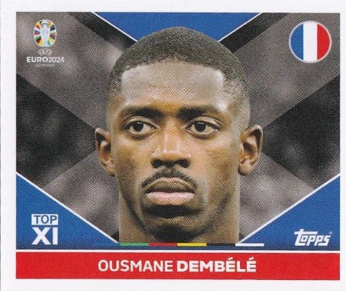 Topps - UEFA Germany Euro 2024 Αυτοκόλλητο - FRA TOP
2. Ousmane Dembélé (France) - Top XI