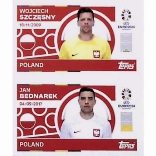 Topps - UEFA Germany Euro 2024 Sticker - POL 2.
+ POL 3. (Poland)