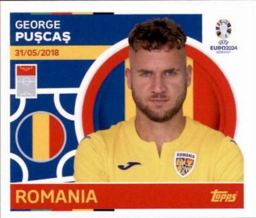 Topps - UEFA Germany Euro 2024 Sticker - ROM 17.
George Puşcaş (Romania)