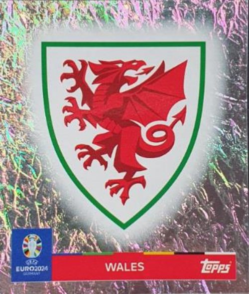 Topps - UEFA Germany Euro 2024 Αυτοκόλλητο - WAL 1.
Logo (Wales) - Holo Foil