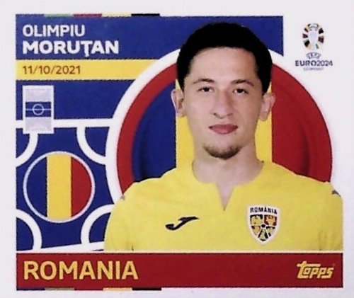 Topps - UEFA Germany Euro 2024 Αυτοκόλλητο - ROM 15.
Olimpiu Moruţan (Romania)