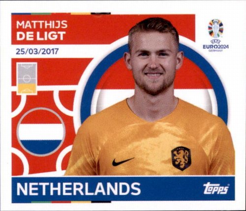 Topps - UEFA Germany Euro 2024 Sticker - NED 7.
Matthijs de Ligt (Netherlands)