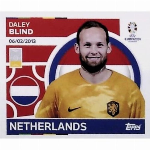 Topps - UEFA Germany Euro 2024 Αυτοκόλλητο - NED 10.
Daley Blind (Netherlands)