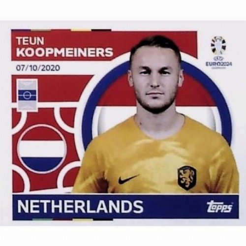 Topps - UEFA Germany Euro 2024 Αυτοκόλλητο - NED 15.
Teun Koopmeiners (Netherlands)