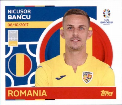 Topps - UEFA Germany Euro 2024 Αυτοκόλλητο - ROM 9.
Nicușor Bancu (Romania)