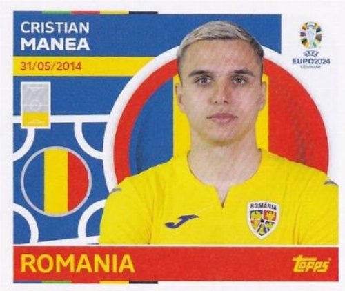 Topps - UEFA Germany Euro 2024 Αυτοκόλλητο - ROM 7.
Cristian Manea (Romania)