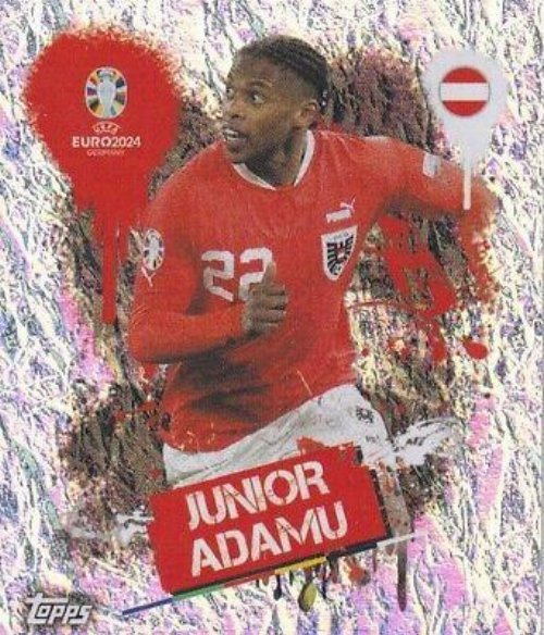 Topps - UEFA Germany Euro 2024 Αυτοκόλλητο - AUT 3.
Junior Adamu (Austria) - Holo Foil