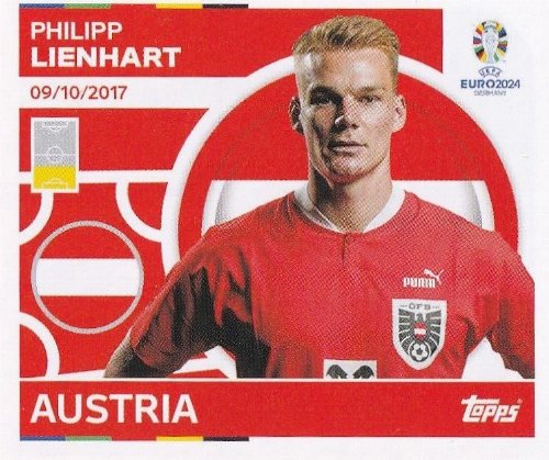 Topps - UEFA Germany Euro 2024 Sticker - AUT 6.
Philipp Lienhart (Austria)