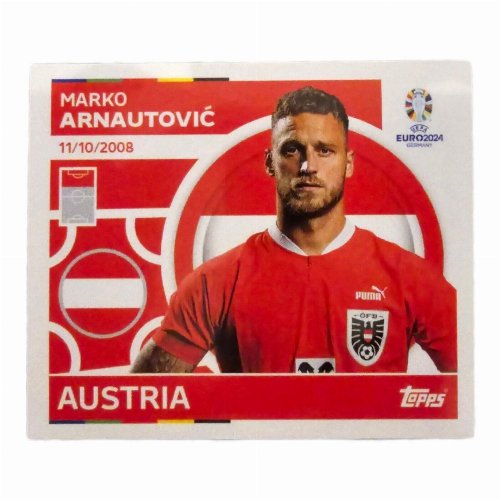 Topps - UEFA Germany Euro 2024 Αυτοκόλλητο - AUT 18.
Marko Arnautović (Austria)