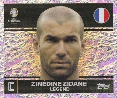 Topps - UEFA Germany Euro 2024 Sticker - FRA 2.
Zinedine Zidane (France) - Holo Foil