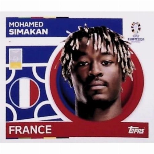 Topps - UEFA Germany Euro 2024 Αυτοκόλλητο - FRA 9.
Mohamed Simakan (France)