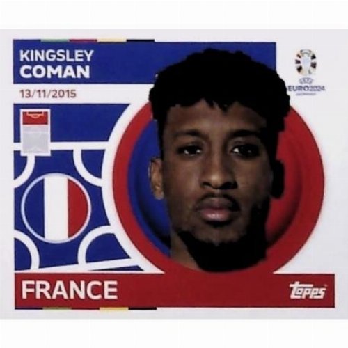 Topps - UEFA Germany Euro 2024 Αυτοκόλλητο - FRA 19.
Kingsley Coman (France)