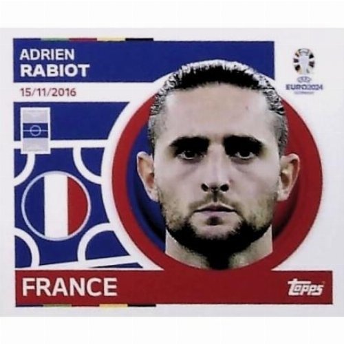 Topps - UEFA Germany Euro 2024 Sticker - FRA 15.
Adrien Rabiot (France)