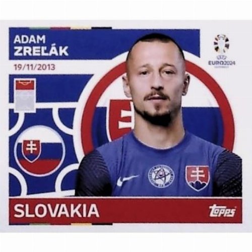 Topps - UEFA Germany Euro 2024 Αυτοκόλλητο - SVK 18.
Adam Zreľák (Slovakia)