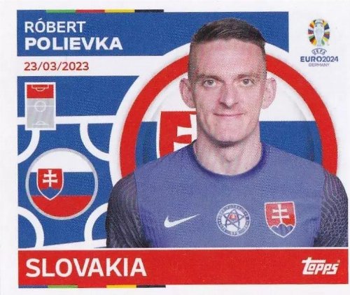 Topps - UEFA Germany Euro 2024 Sticker - SVK 17.
Róbert Polievka (Slovakia)