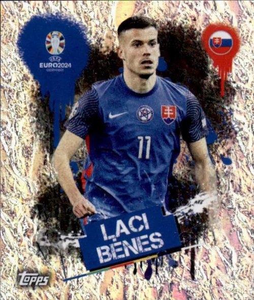 Topps - UEFA Germany Euro 2024 Sticker - SVK 3.
Laci Bénes (Slovakia) - Artist - Holo Foil