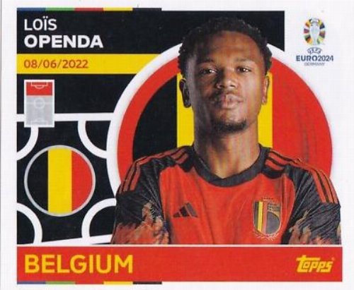 Topps - UEFA Germany Euro 2024 Sticker - BEL 21.
Loïs Openda (Belgium)