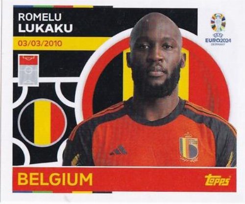 Topps - UEFA Germany Euro 2024 Αυτοκόλλητο - BEL 19.
Romelu Lukaku (Belgium)