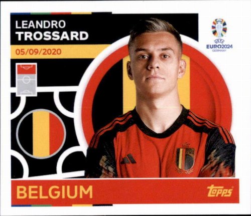 Topps - UEFA Germany Euro 2024 Sticker - BEL 17.
Leandro Trossard (Belgium)