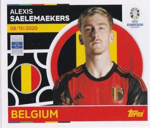 Topps - UEFA Germany Euro 2024 Αυτοκόλλητο - BEL 16.
Alexis Saelemaekers (Belgium)