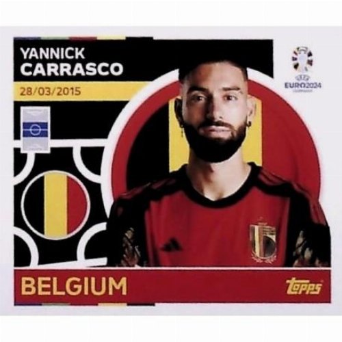 Topps - UEFA Germany Euro 2024 Αυτοκόλλητο - BEL 15.
Yannick Carrasco (Belgium)