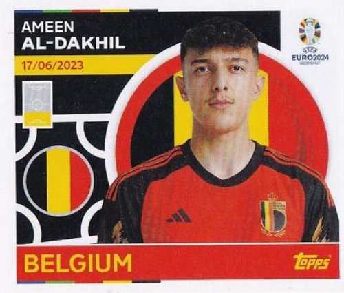 Topps - UEFA Germany Euro 2024 Sticker - BEL 10.
Ameen Al-Dakhil (Belgium)