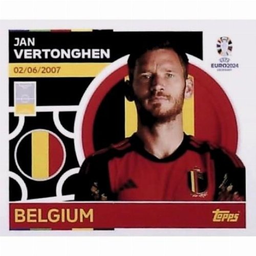 Topps - UEFA Germany Euro 2024 Sticker - BEL 5.
Jan Vertonghen (Belgium)